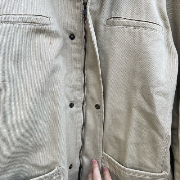 Eddie Bauer Cotton Twill Heavyweight Chore Jacket Beige Barn Coat Size Large - Picture 3 of 5